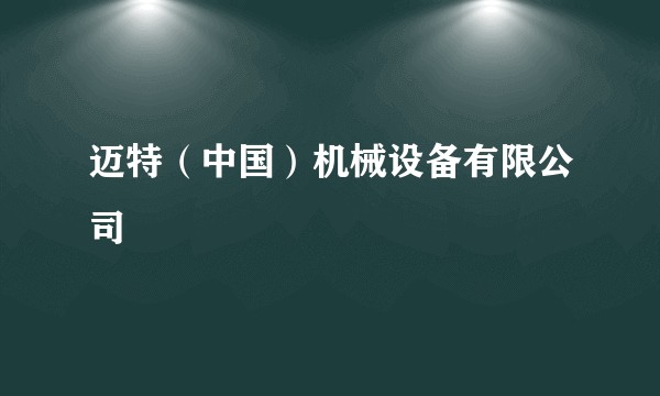 迈特（中国）机械设备有限公司
