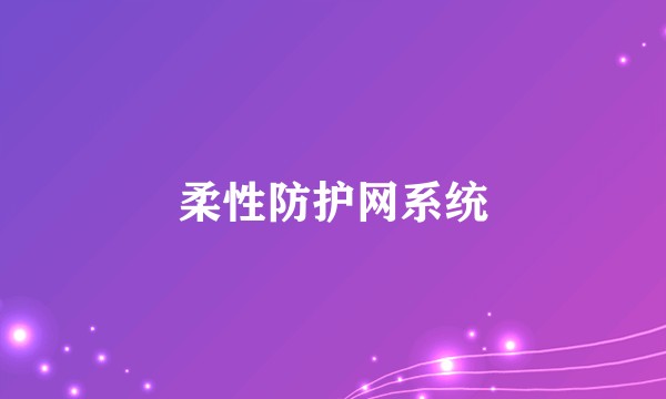柔性防护网系统