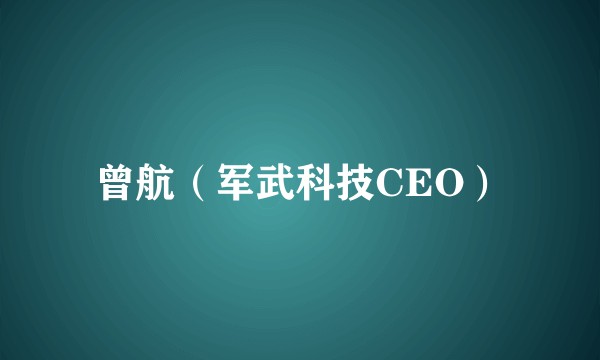 曾航（军武科技CEO）