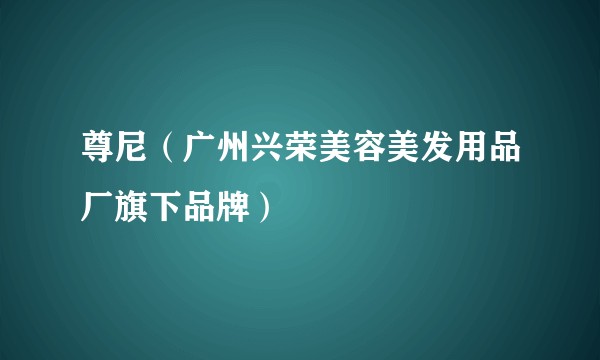尊尼（广州兴荣美容美发用品厂旗下品牌）