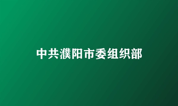 中共濮阳市委组织部