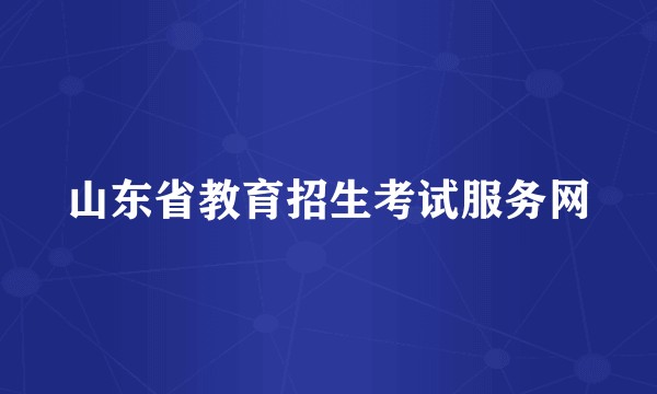 山东省教育招生考试服务网