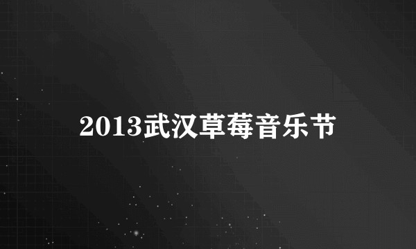 2013武汉草莓音乐节