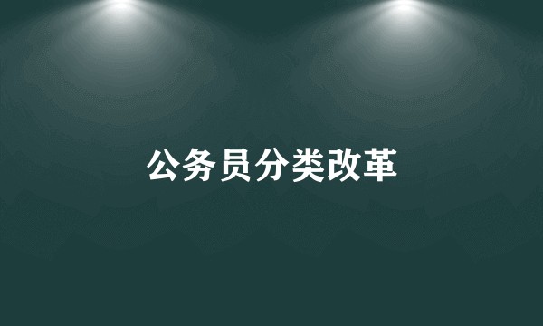 公务员分类改革