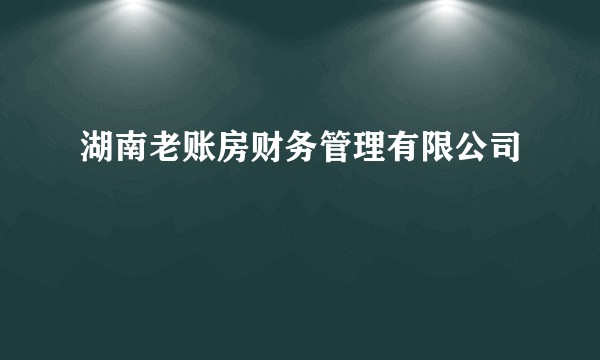 湖南老账房财务管理有限公司