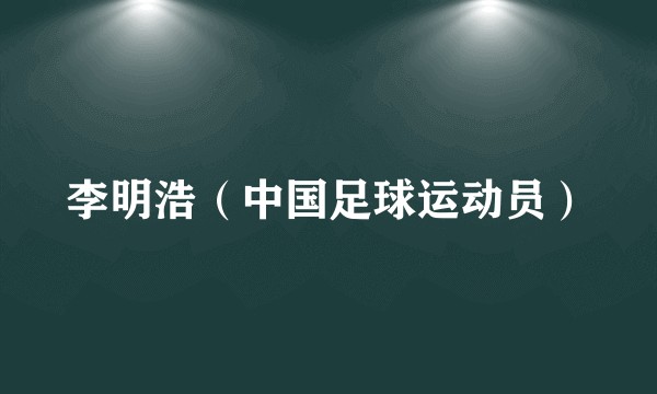 李明浩(中国足球运动员)