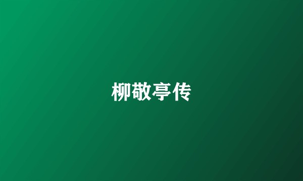 柳敬亭传
