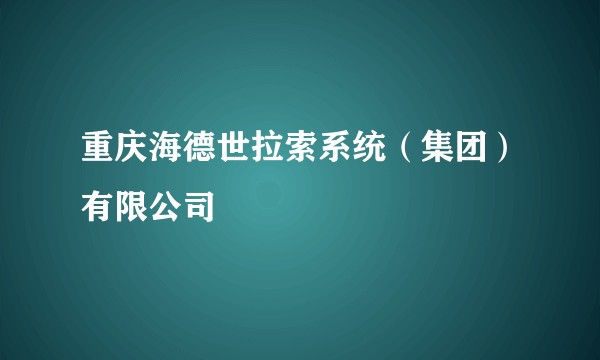 重庆海德世拉索系统（集团）有限公司