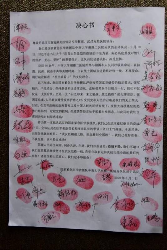 决心书