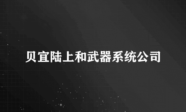 贝宜陆上和武器系统公司