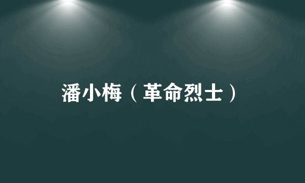 潘小梅（革命烈士）