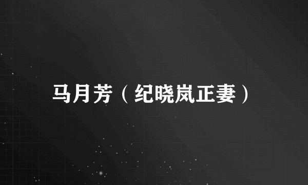 马月芳(纪晓岚正妻)