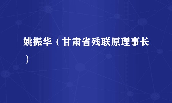 姚振华（甘肃省残联原理事长）