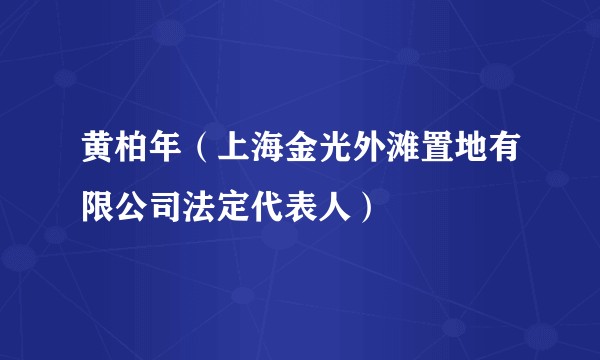黄柏年（上海金光外滩置地有限公司法定代表人）
