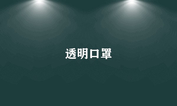 透明口罩