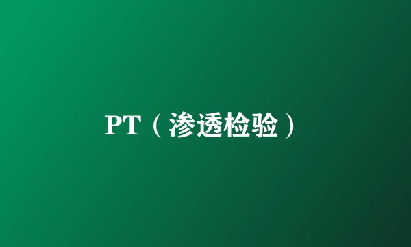 PT（渗透检验）
