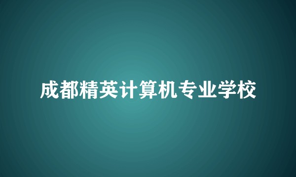 成都精英计算机专业学校