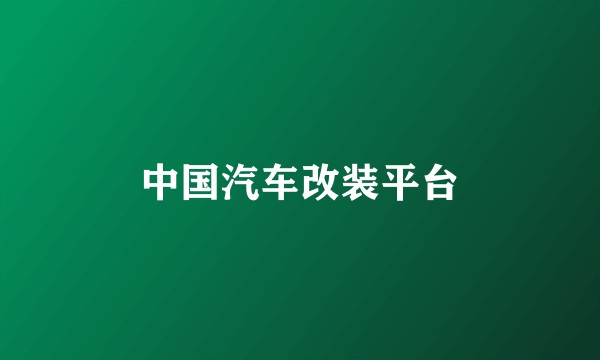 中国汽车改装平台