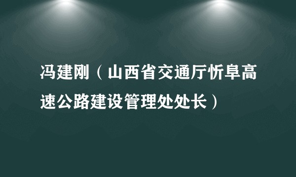 冯建刚（山西省交通厅忻阜高速公路建设管理处处长）