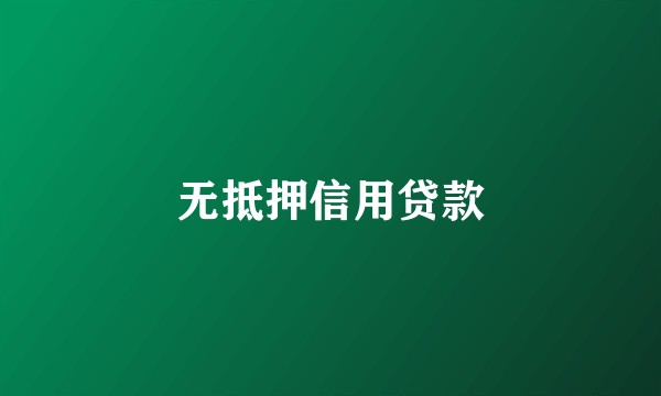 无抵押信用贷款