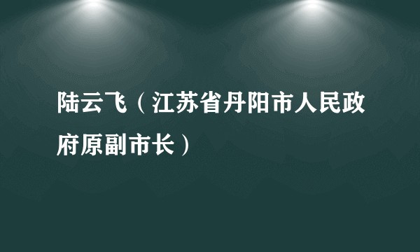 陆云飞(江苏省丹阳市人民政府原副市长)