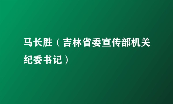 马长胜（吉林省委宣传部机关纪委书记）