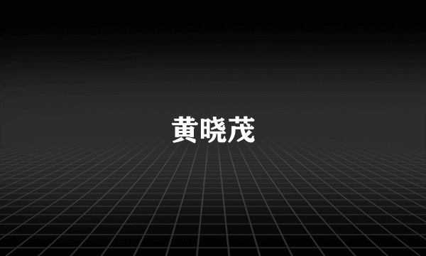 黄晓茂