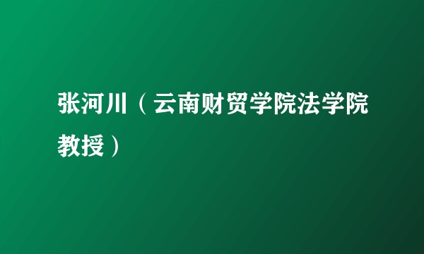 张河川（云南财贸学院法学院教授）