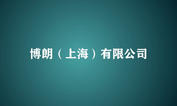 博朗（上海）有限公司