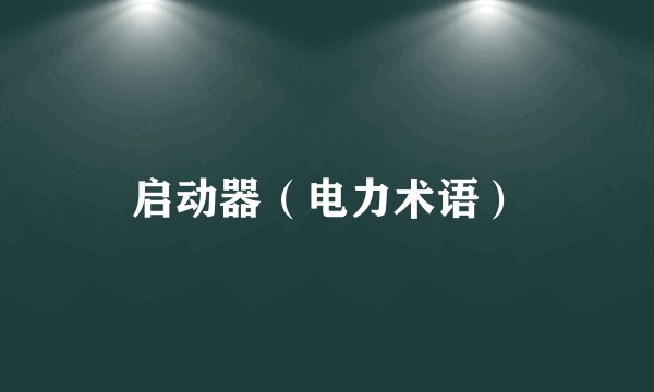 启动器（电力术语）