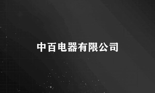 中百电器有限公司