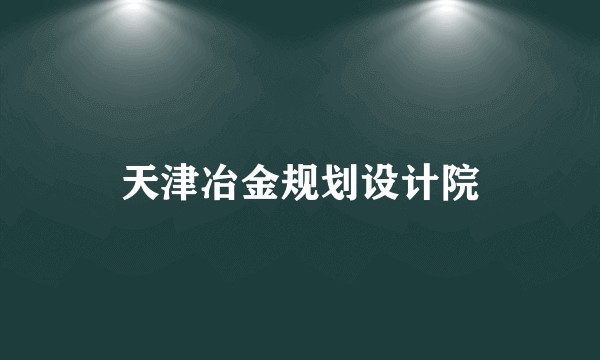 天津冶金规划设计院