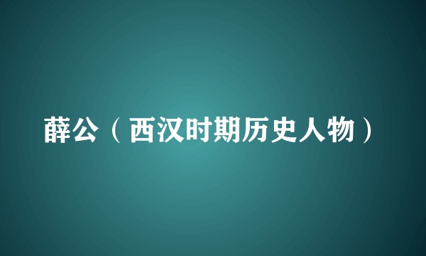 薛公（西汉时期历史人物）
