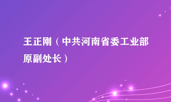 王正刚（中共河南省委工业部原副处长）