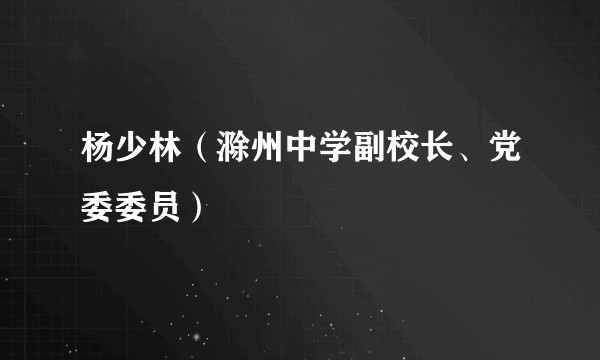 杨少林（滁州中学副校长、党委委员）