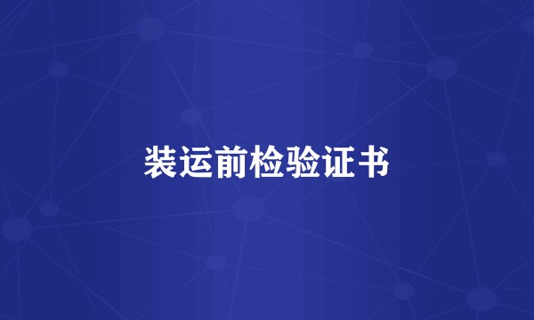 装运前检验证书