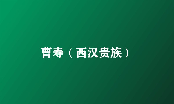 曹寿（西汉贵族）