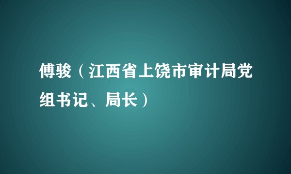傅骏（江西省上饶市审计局党组书记、局长）