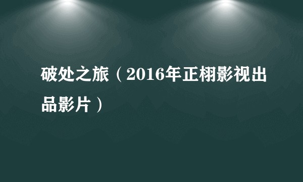 破处之旅（2016年正栩影视出品影片）