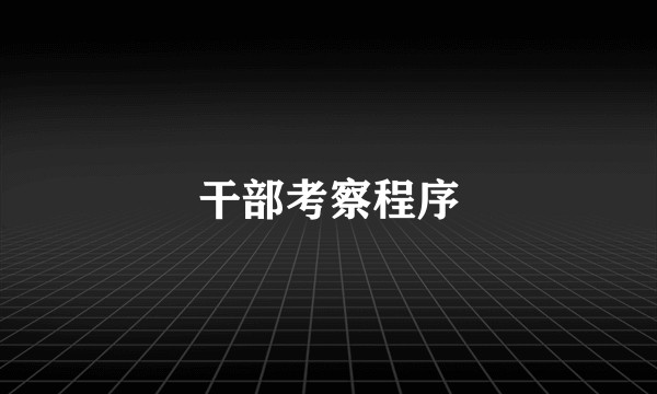 干部考察程序