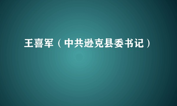王喜军（中共逊克县委书记）