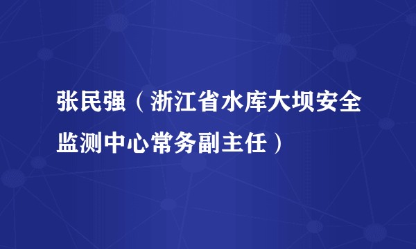 张民强（浙江省水库大坝安全监测中心常务副主任）