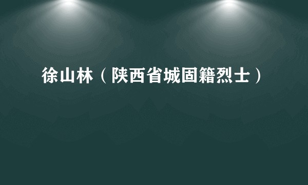 徐山林（陕西省城固籍烈士）