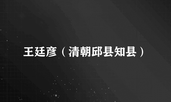 王廷彦（清朝邱县知县）