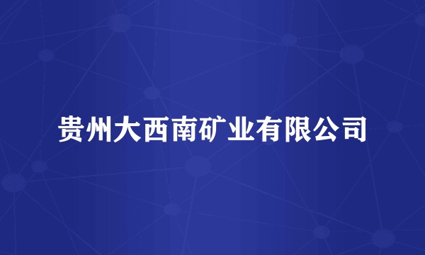 贵州大西南矿业有限公司