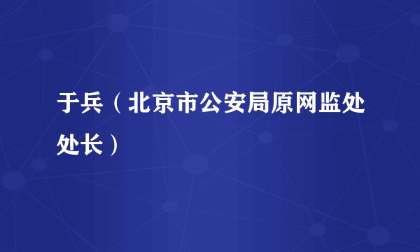 于兵（北京市公安局原网监处处长）