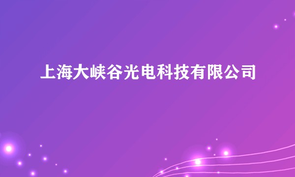 上海大峡谷光电科技有限公司