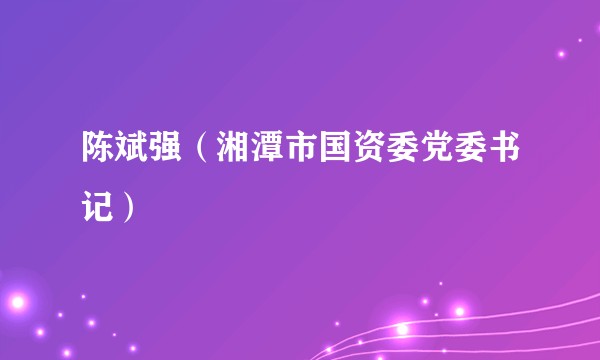 陈斌强(湘潭市国资委党委书记)