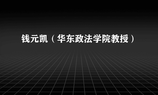 钱元凯（华东政法学院教授）