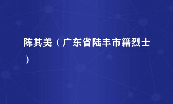 陈其美（广东省陆丰市籍烈士）